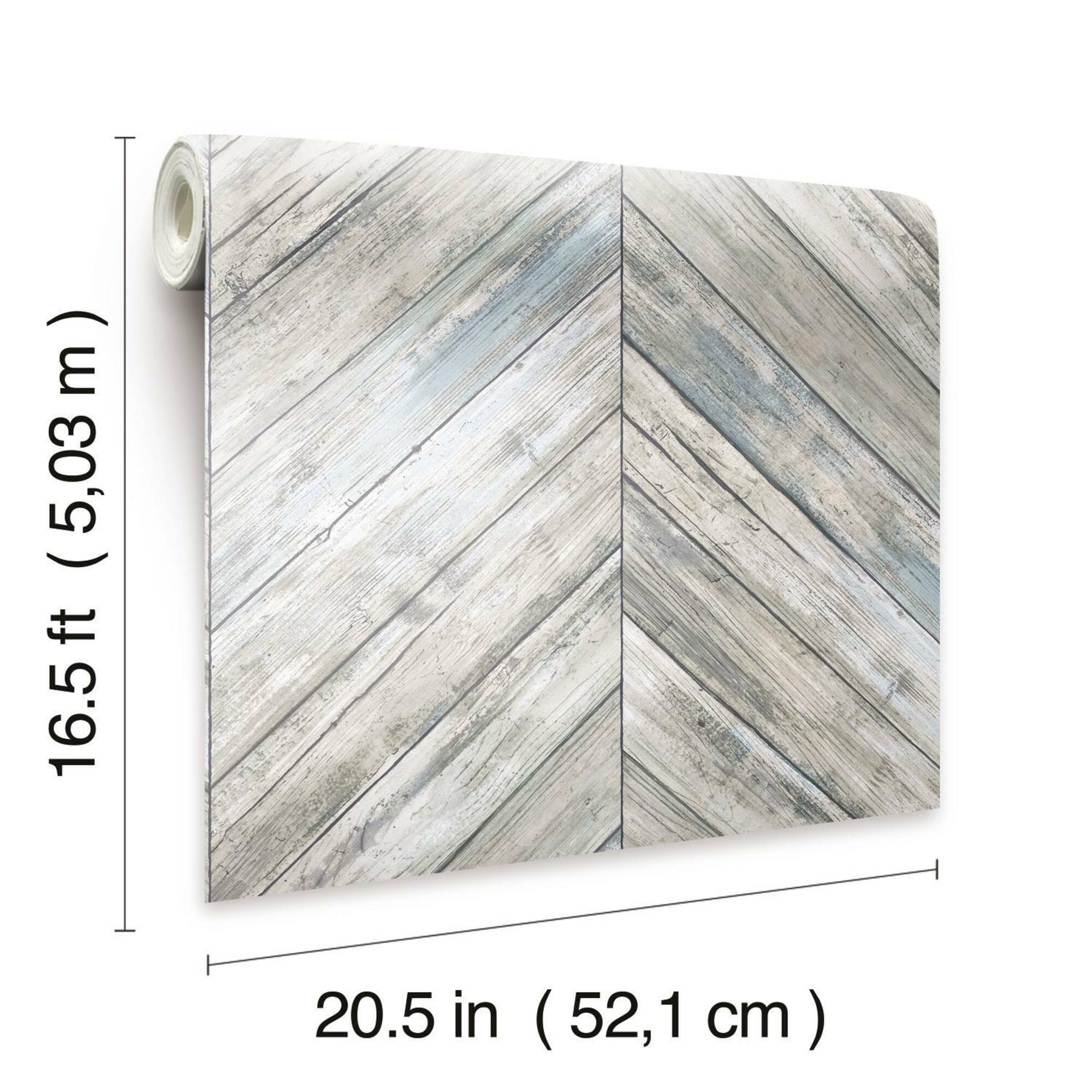 RoomMates Herringbone Wood Boards Peel & Stick Wallpaper